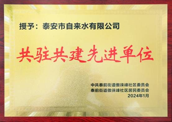 3.5泰安市自來水有限公司榮獲“共駐共建先進(jìn)單位”榮譽(yù)稱號(hào).jpg